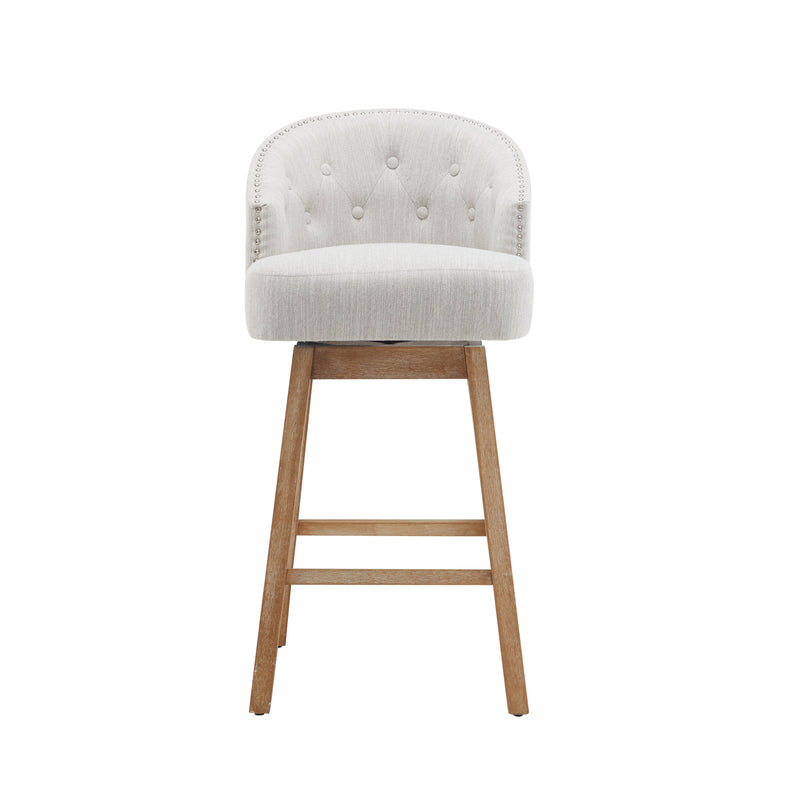 Upholstered Swivel Counter Stools with Backrest – Set of 2, photo 5 of 10