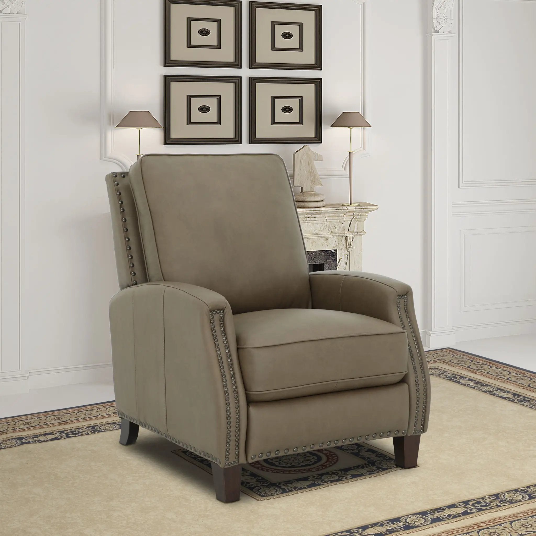 Melrose - Recliner Push Thru The Arm - Cashmere-Taupe by Unique Piece Furniture