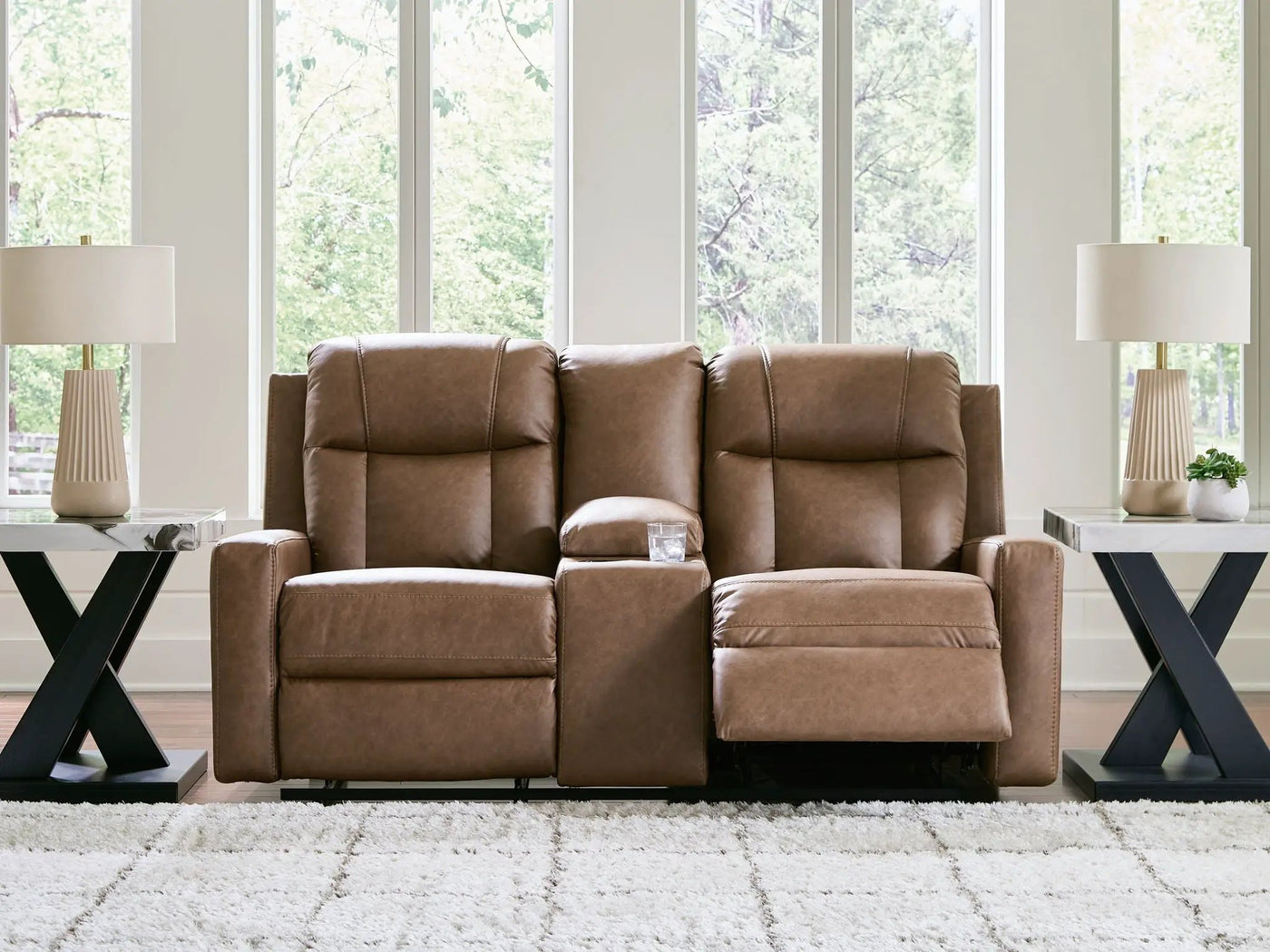 Mackmenville - Double Reclining Loveseat With Console by Unique Piece Furniture