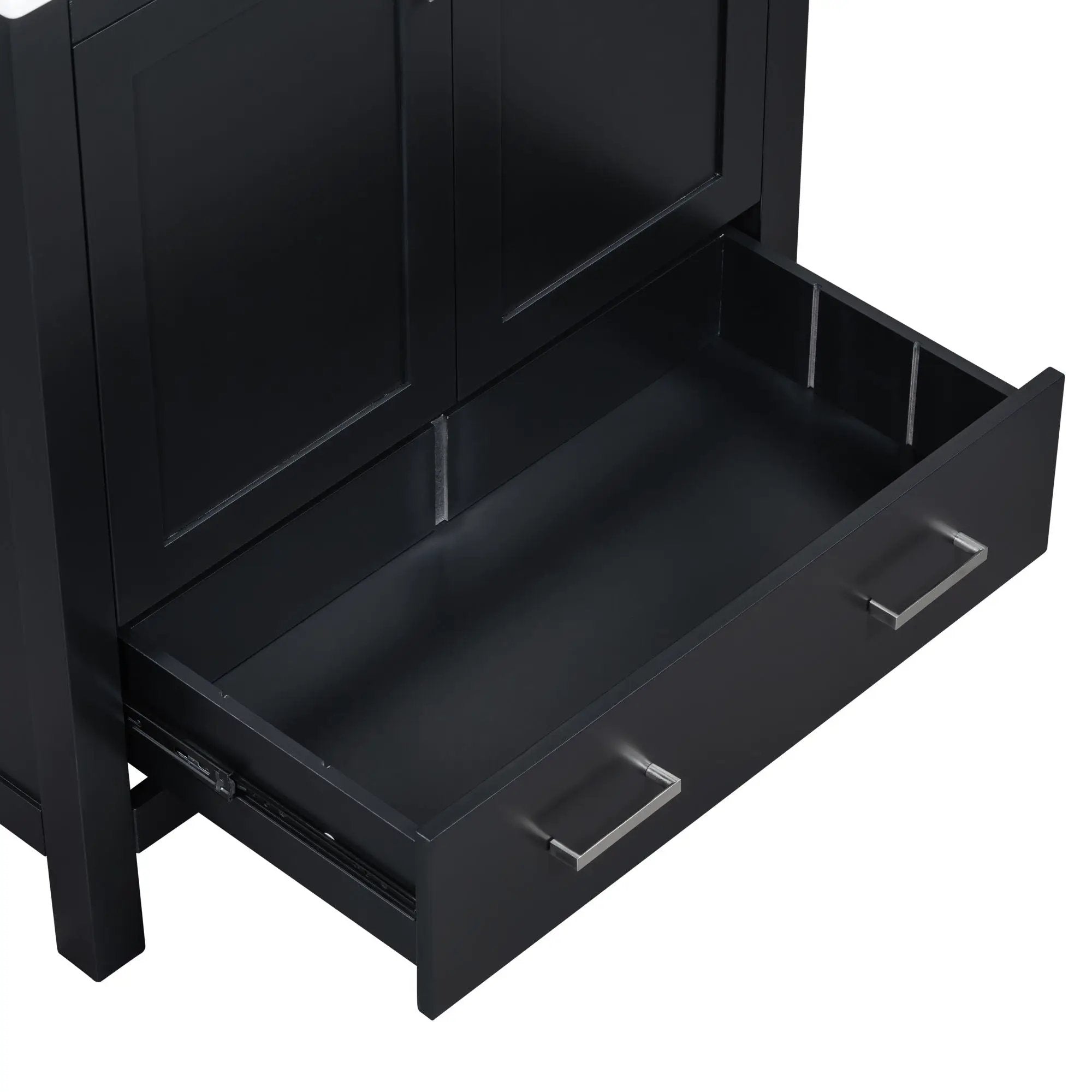 Bathroom Vanity With Single Sink, Combo Cabinet Undermount Sink, Bathroom Storage Cabinet With Two Doors And A Drawer, Soft Closing, Multifunctional Storage, Solid Wood Frame by HouseOfZazla