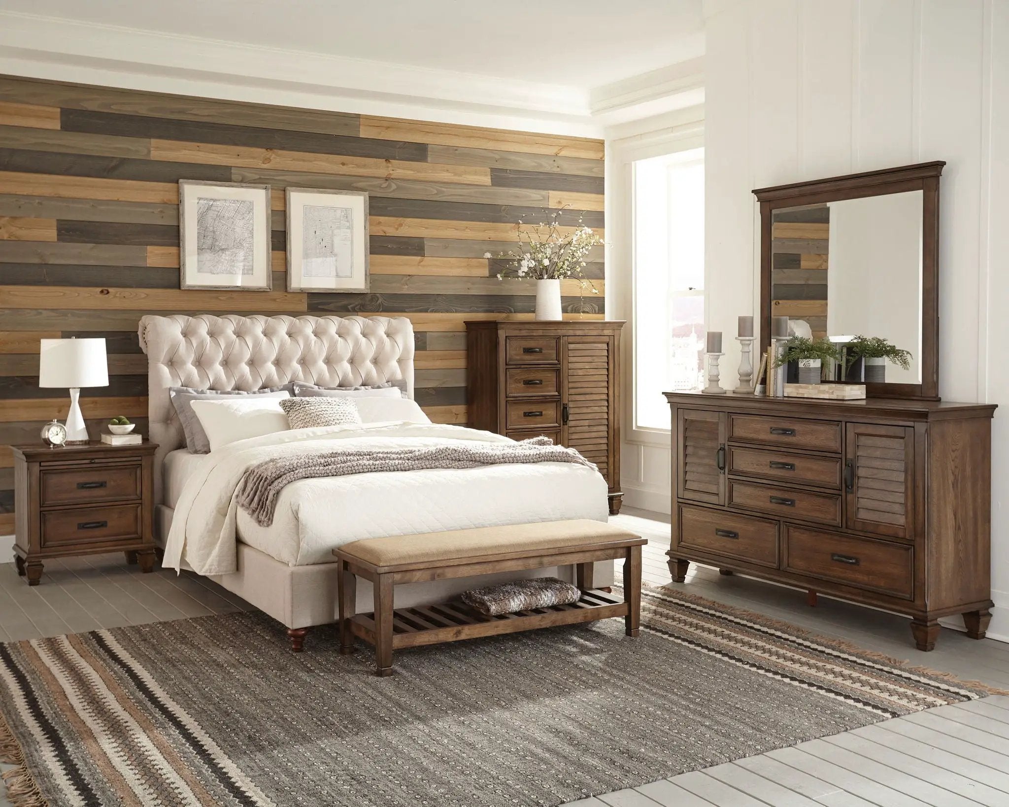 Devon 57-inch Upholstered California King Panel Bed Beige by Unique Piece Furniture