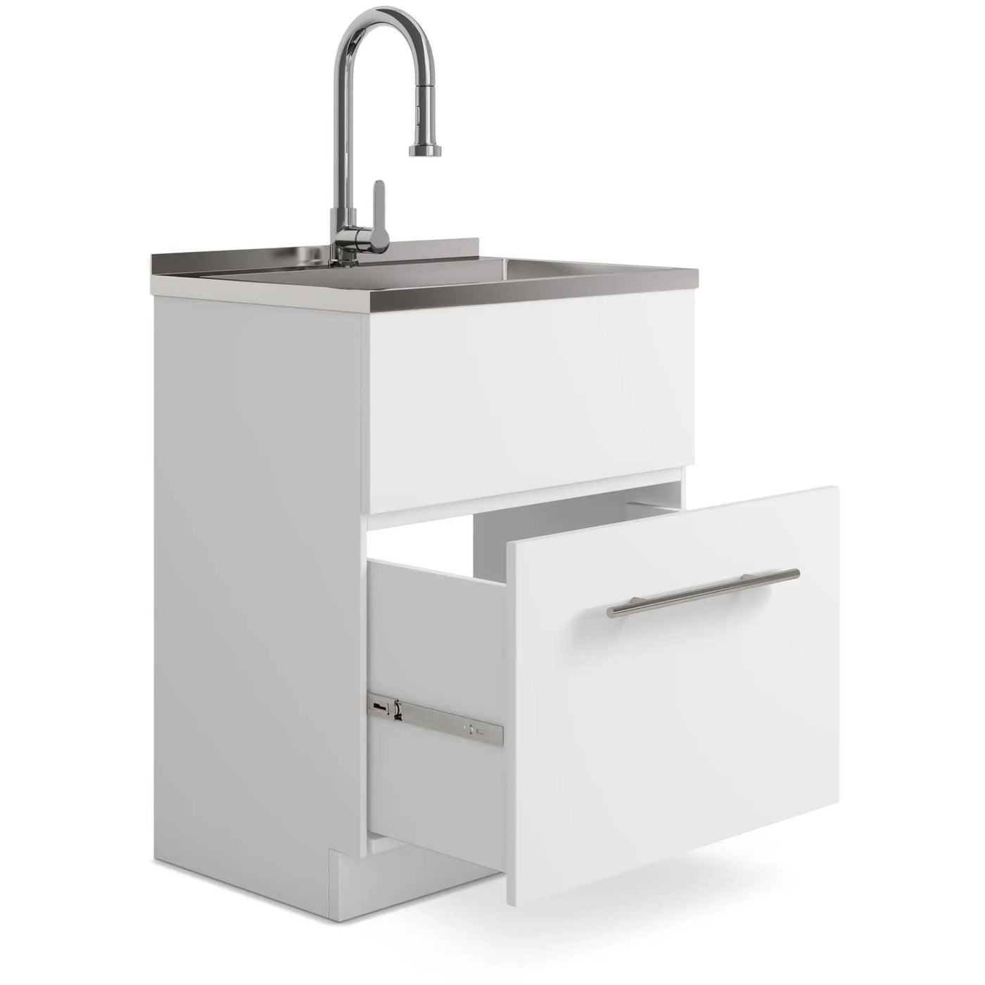 Metro - Laundry Cabinet & Faucet And Stainless Steel Sink by HouseOfZazla