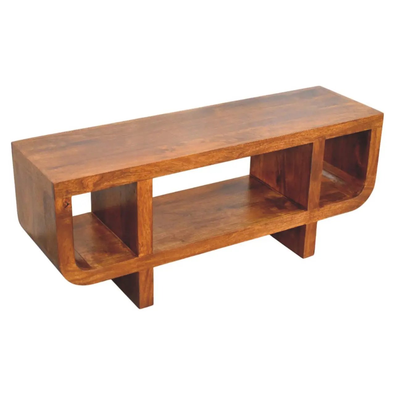 Solid Wood Orion Curved Media Unit by HouseOfZazla
