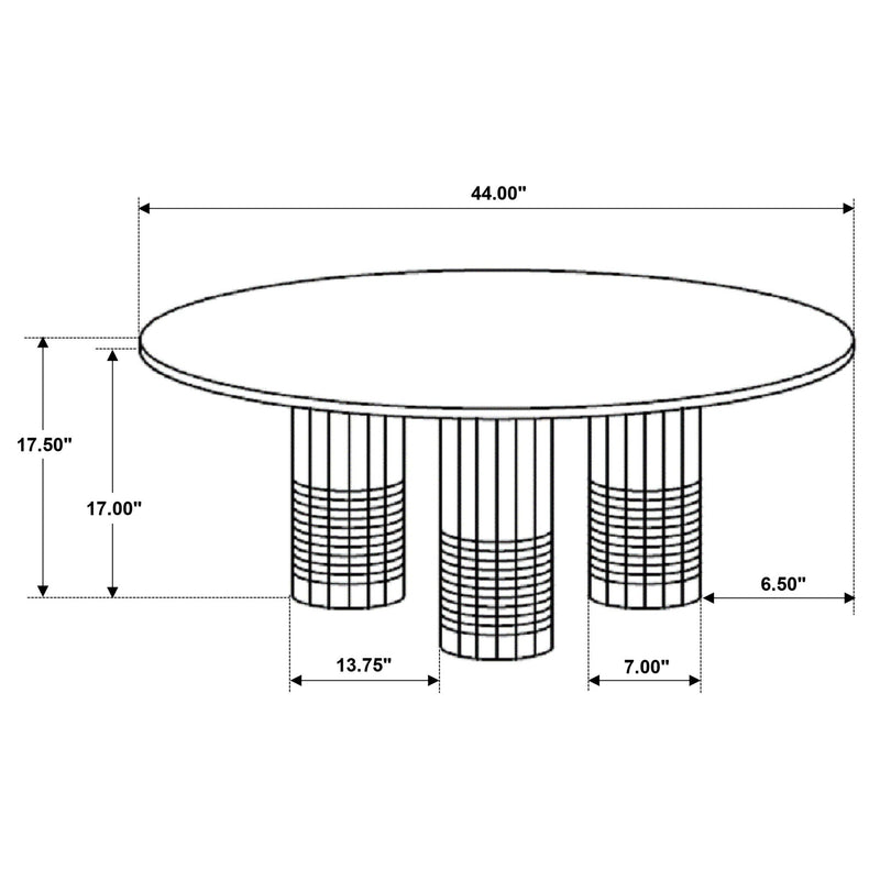 Preston - 2 Piece Coffee And End Table Set With Cylindrical Pedestal Bases, Round Design - White by HouseOfZazla