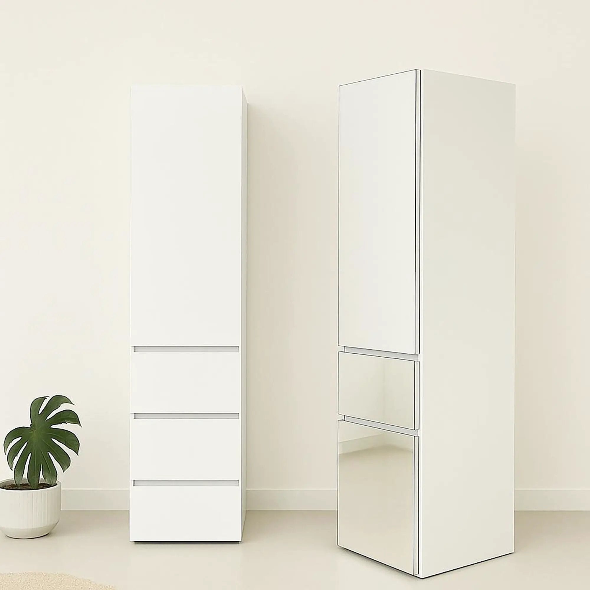 Elise - Modular Closet System & Mirror - White by HouseOfZazla