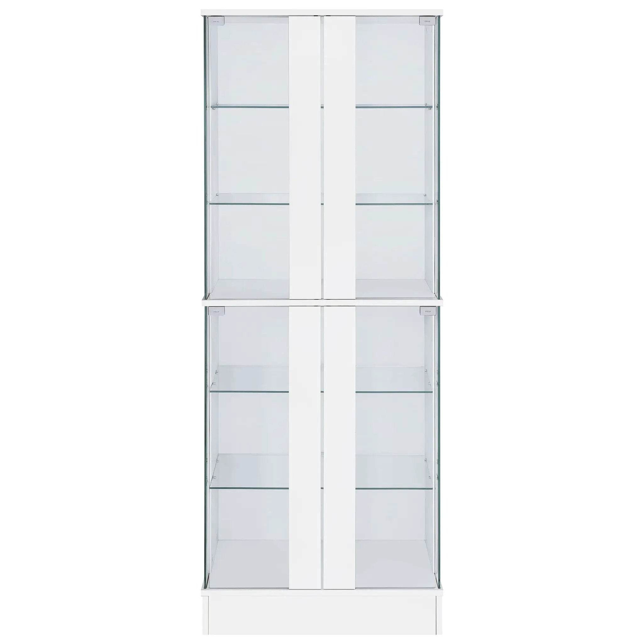 Cabra 4-door LED Curio Display Cabinet White High Gloss by Unique Piece Furniture