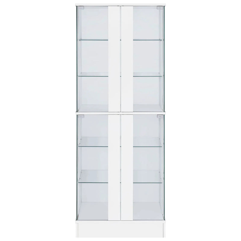 Cabra 4-door LED Curio Display Cabinet White High Gloss by Unique Piece Furniture