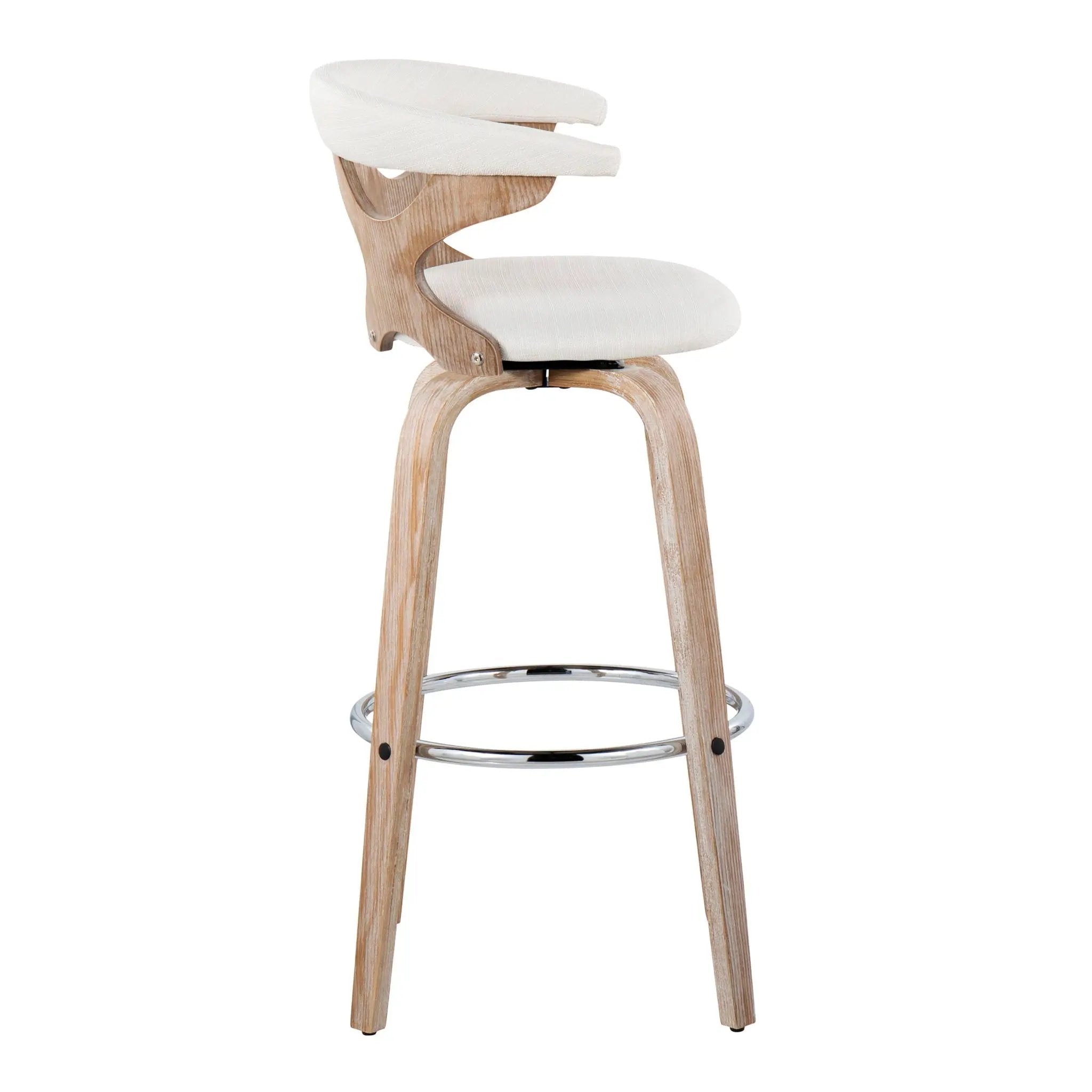 Gardenia - Contemporary Fixed Height Barstool With Swivel With Round Footrest (Set of 2) by HouseOfZazla