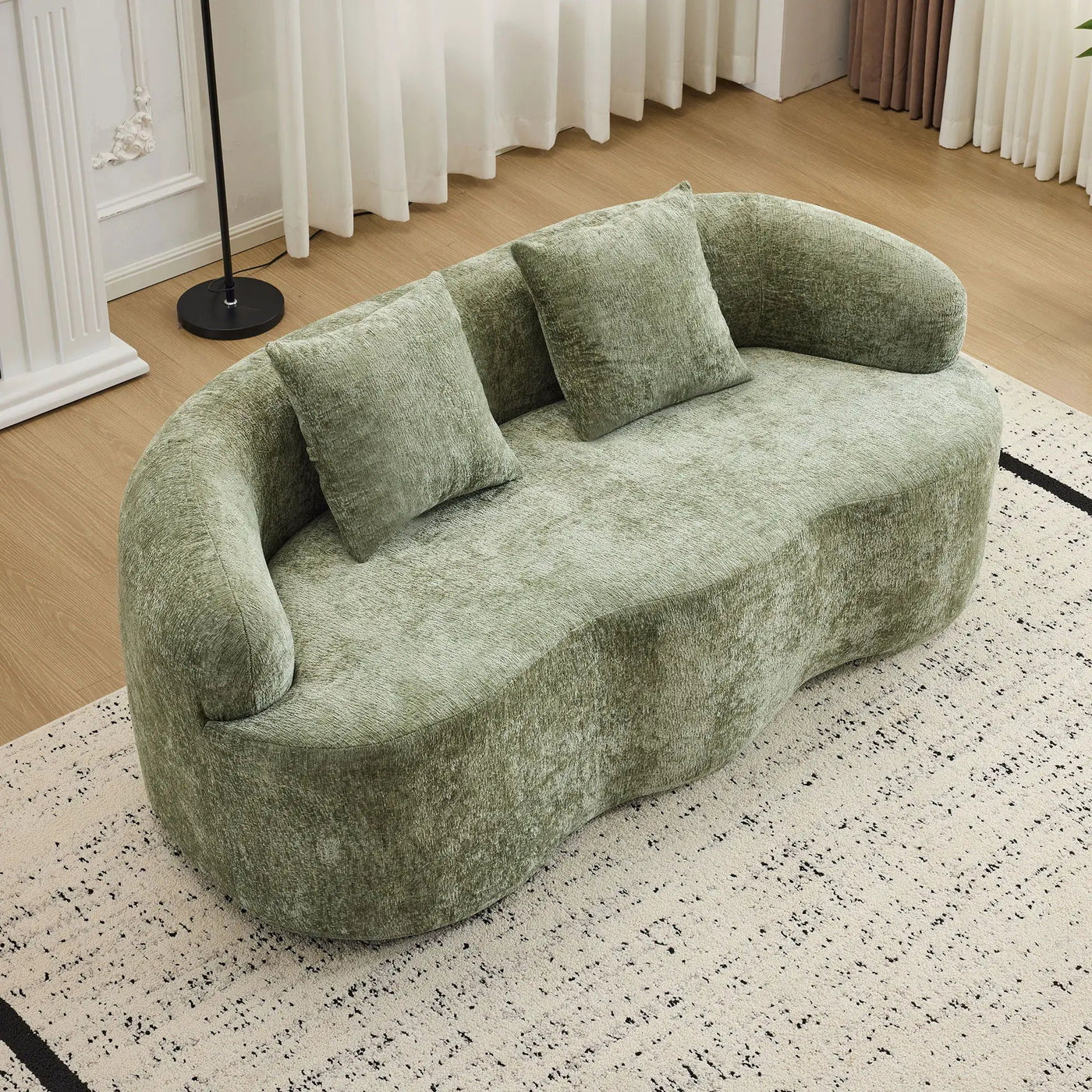 Curved Loveseat Sofa With Round Armrest by HouseOfZazla