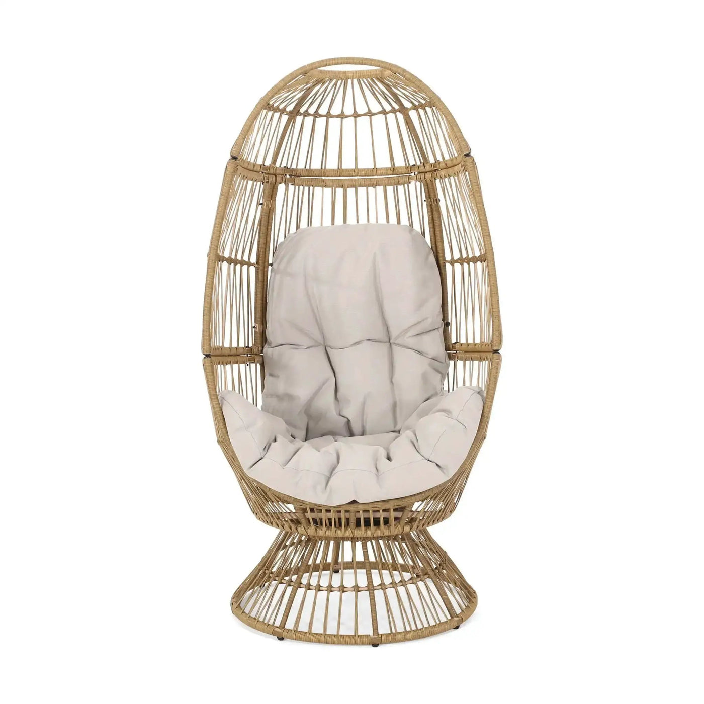 Patio Swivel Basket Egg Chair With Cushion by HouseOfZazla