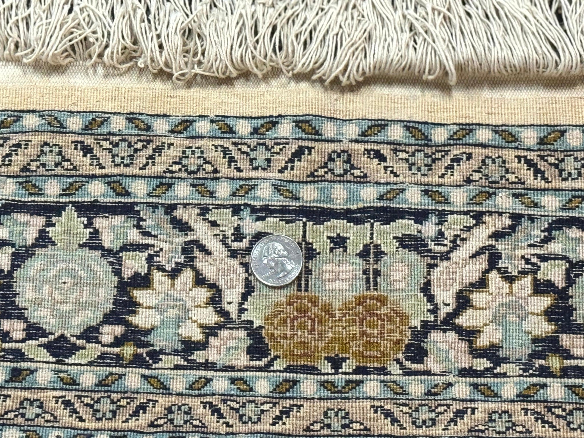 Silk Indian Kashmiri Rug 3x4, Very Fine 400 KPSI, Silk Prayer Rug, Handmade by Jewel Rugs