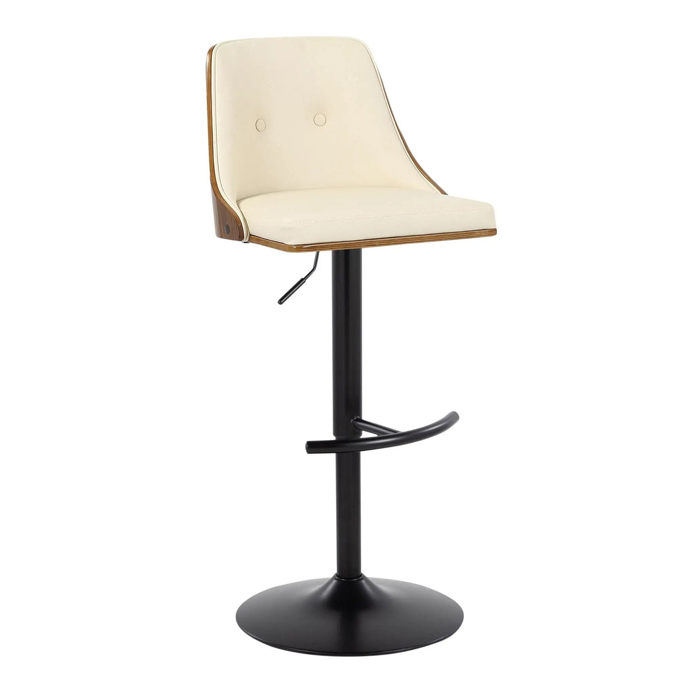 Gianna - Mid Century Modern Adjustable Barstool, Swivel With Rounded T Footrest (Set of 2) by HouseOfZazla