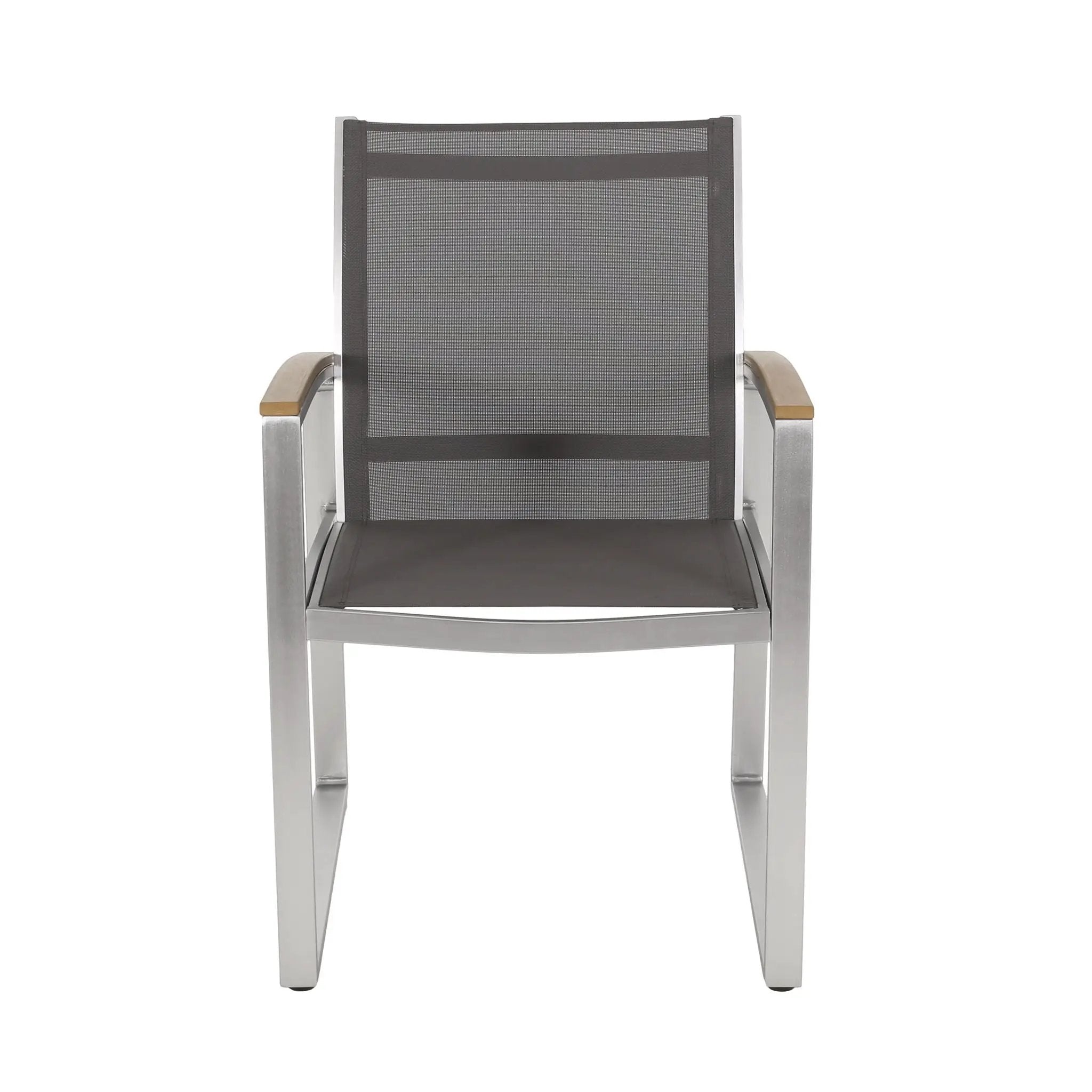 Poetic Outdoor Dining Chair with Faux Wood Arms and Aluminum Frame (Set of 2) by HouseOfZazla