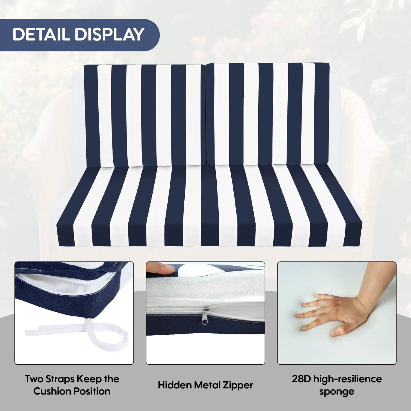 Outdoor Deep Seat Waterproof Replacement Patio Chair Cushions (Set of 2) by HouseOfZazla