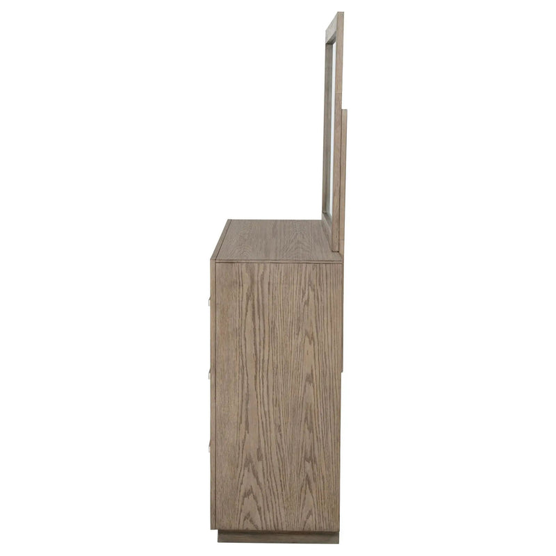 Kenora 6-drawer Dresser and Mirror Barley Brown by Unique Piece Furniture