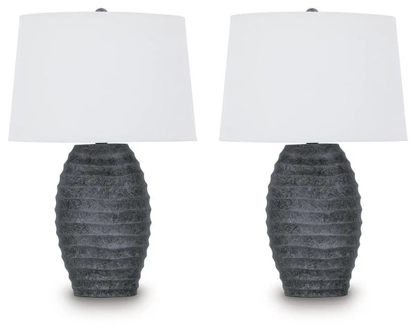 Caronick - Poly Table Lamp (Set of 2) - Antique Silver Finish
