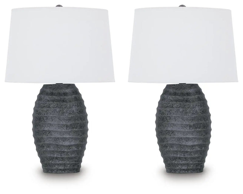 Caronick - Poly Table Lamp (Set of 2) - Antique Silver Finish by Unique Piece Furniture