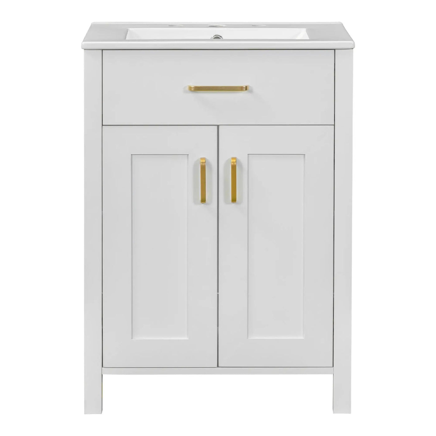 Bathroom Vanity Combo With Ceramic Sink, Luxurious Space-Saving Vanity, 2 Soft Close Doors by Unique Piece Furniture