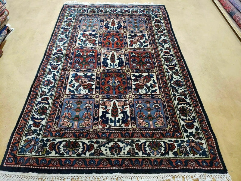 4' X 6' Vintage Handmade Indian Panel Design Wool Rug Veg Dyes by Jewel Rugs