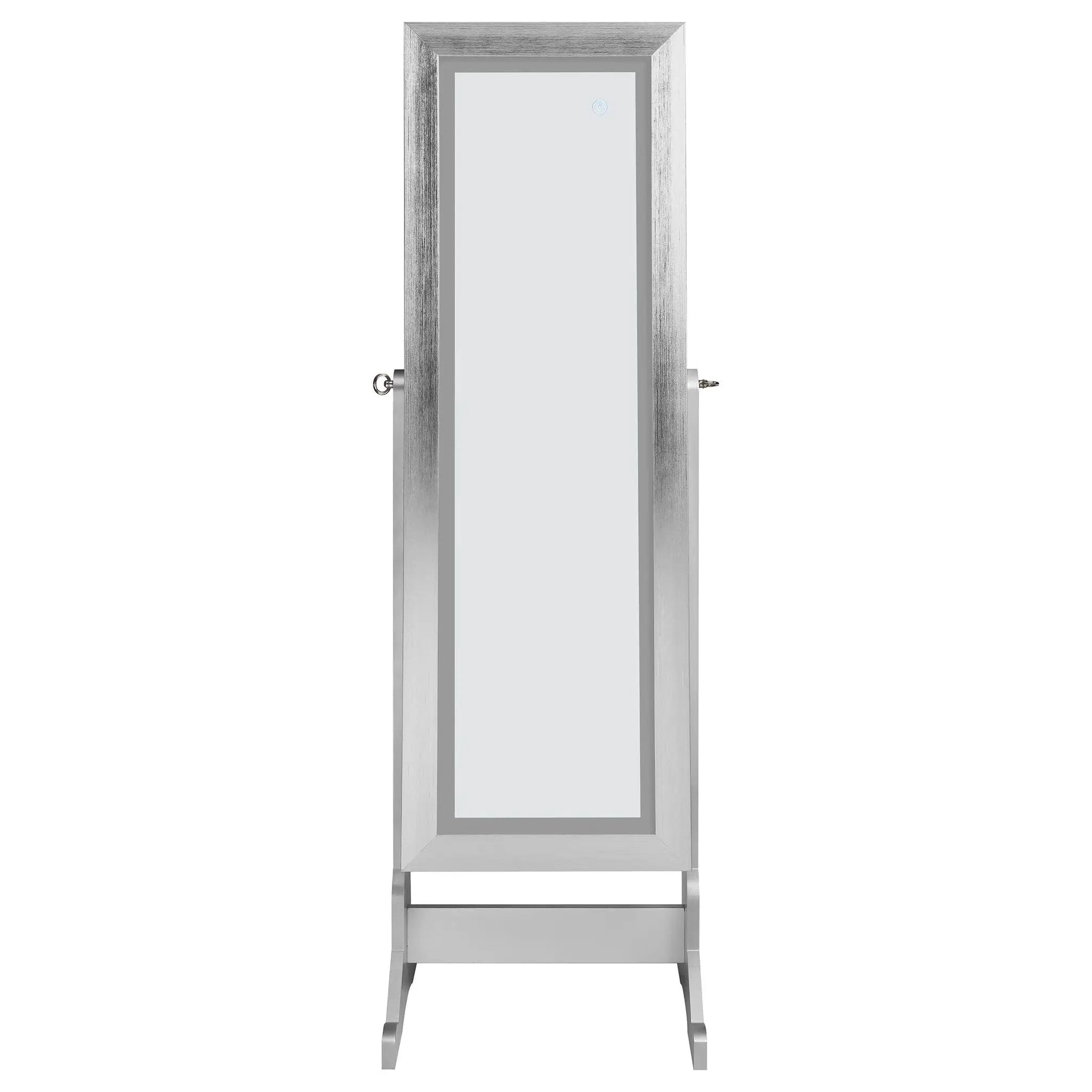 Moore Cheval Mirror with Jewelry Storage Silver by Unique Piece Furniture