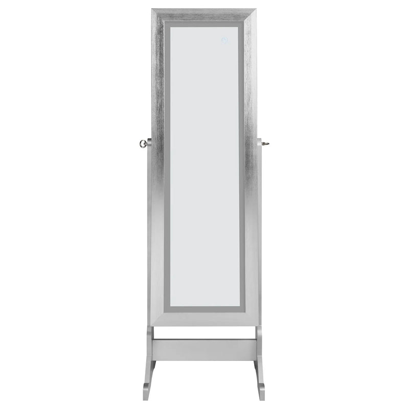 Moore Cheval Mirror with Jewelry Storage Silver by Unique Piece Furniture