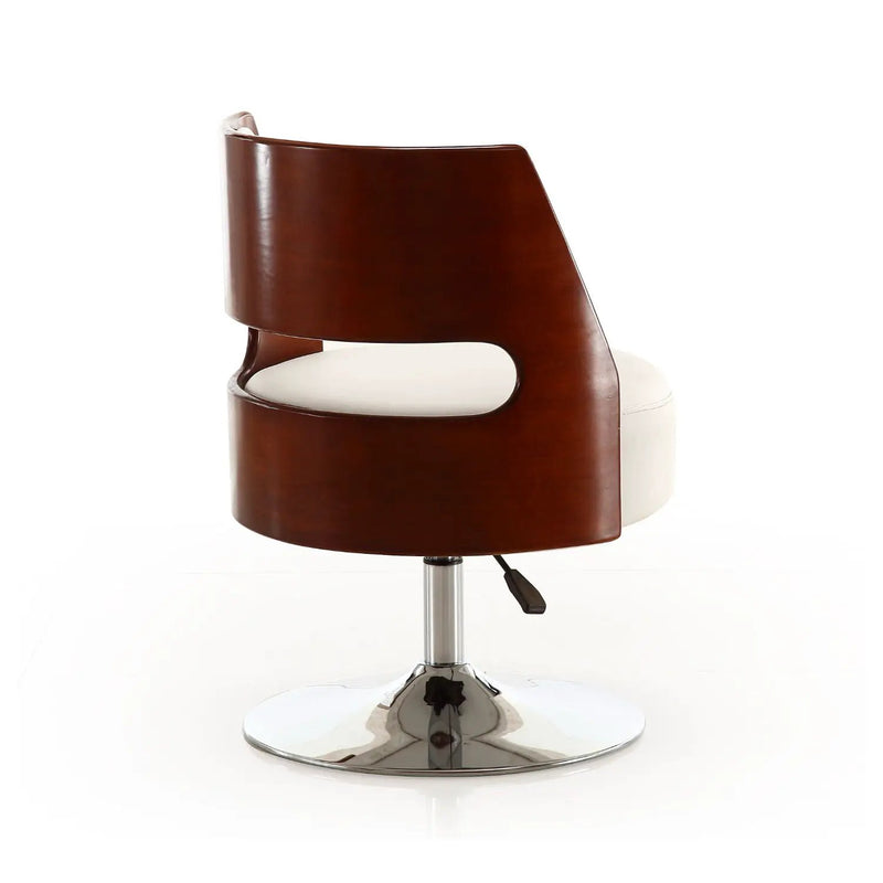 Salon - Swivel Lounge Chair 2 Tone Design With Adjustable Height And Full Swivel For Living Room - White by HouseOfZazla