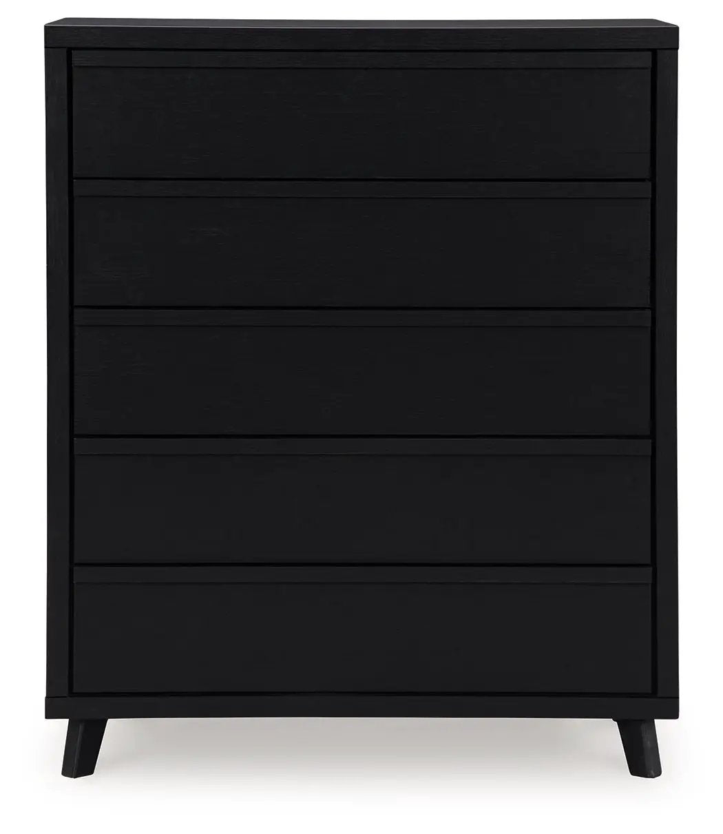 Danziar - Five Drawer Wide Chest - Black by Unique Piece Furniture