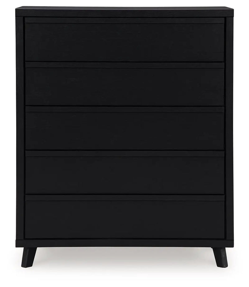 Danziar - Five Drawer Wide Chest - Black by Unique Piece Furniture