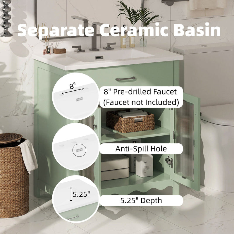 Modern Bathroom Vanity With Tempered Glass Doors by HouseOfZazla