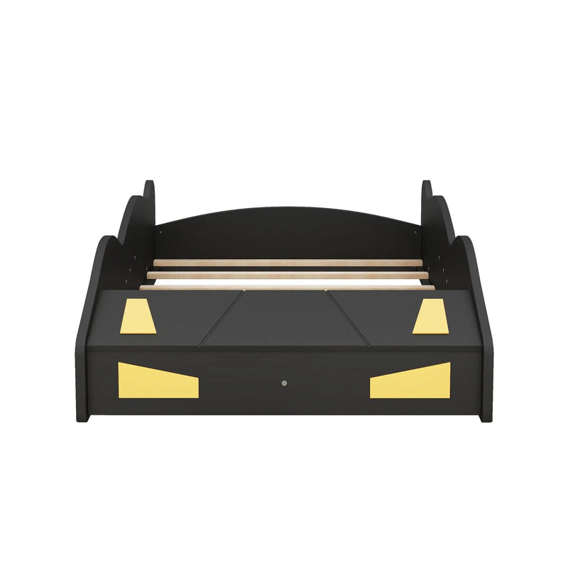 Race Car Shaped Platform Bed With Wheels And Storage