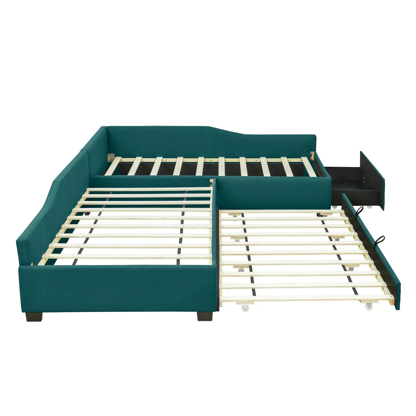 Upholstered Double Daybed With Trundle And Drawer by HouseOfZazla