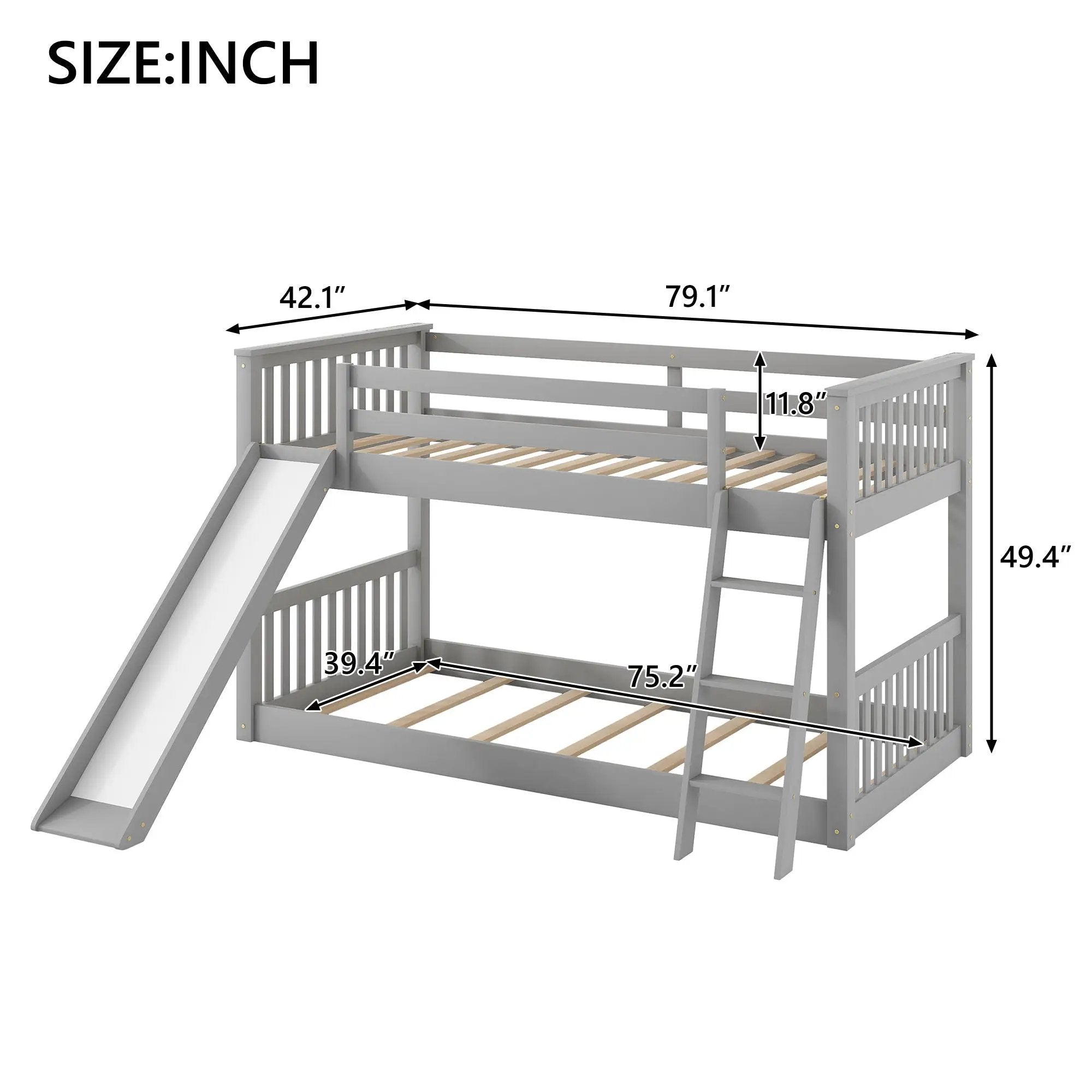 Bunk Bed & Convertible Slide And Ladder by Unique Piece Furniture