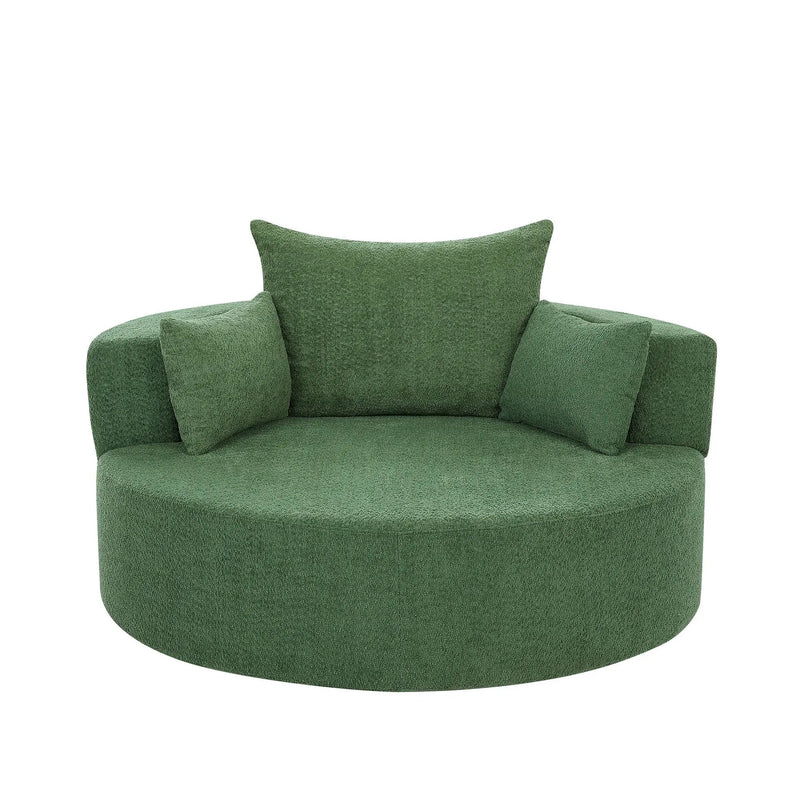 360° Swivel Accent Barrel Chair With 3 Removable Pillows For Living Room by HouseOfZazla