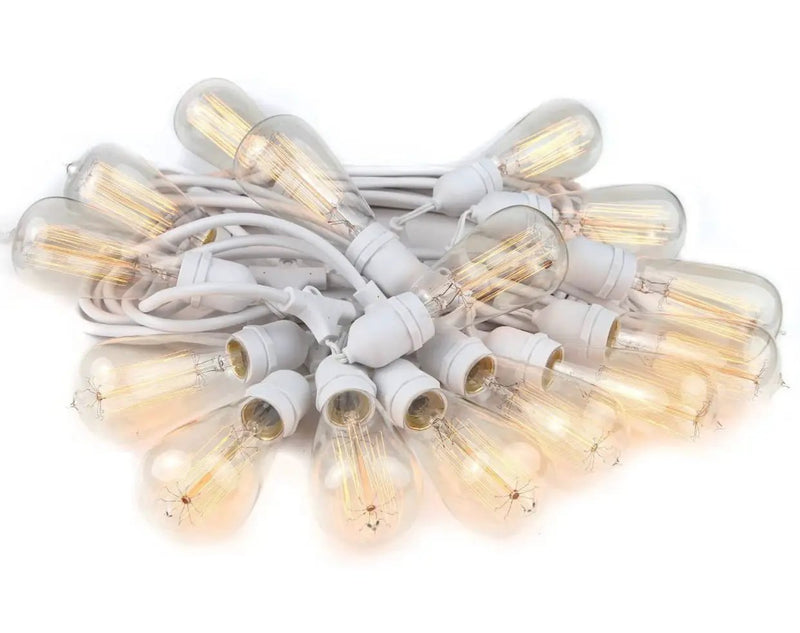 48Ft Pro Vintage Edition Plug-In Outdoor Heavy Quality 40W Commercial String Lights-15 Bulbs by Outdoor Solar Outlet