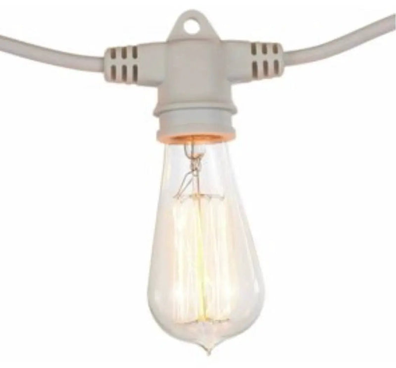 48Ft Pro Vintage Edition Plug-In Outdoor Heavy Quality 40W Commercial String Lights-15 Bulbs by Outdoor Solar Outlet