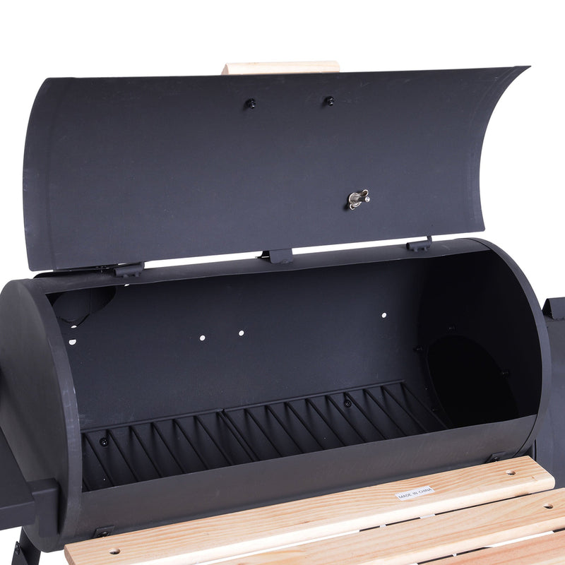 48" Steel Charcoal BBQ Grill and Offset Smoker Combo - Black, photo 9 of 9