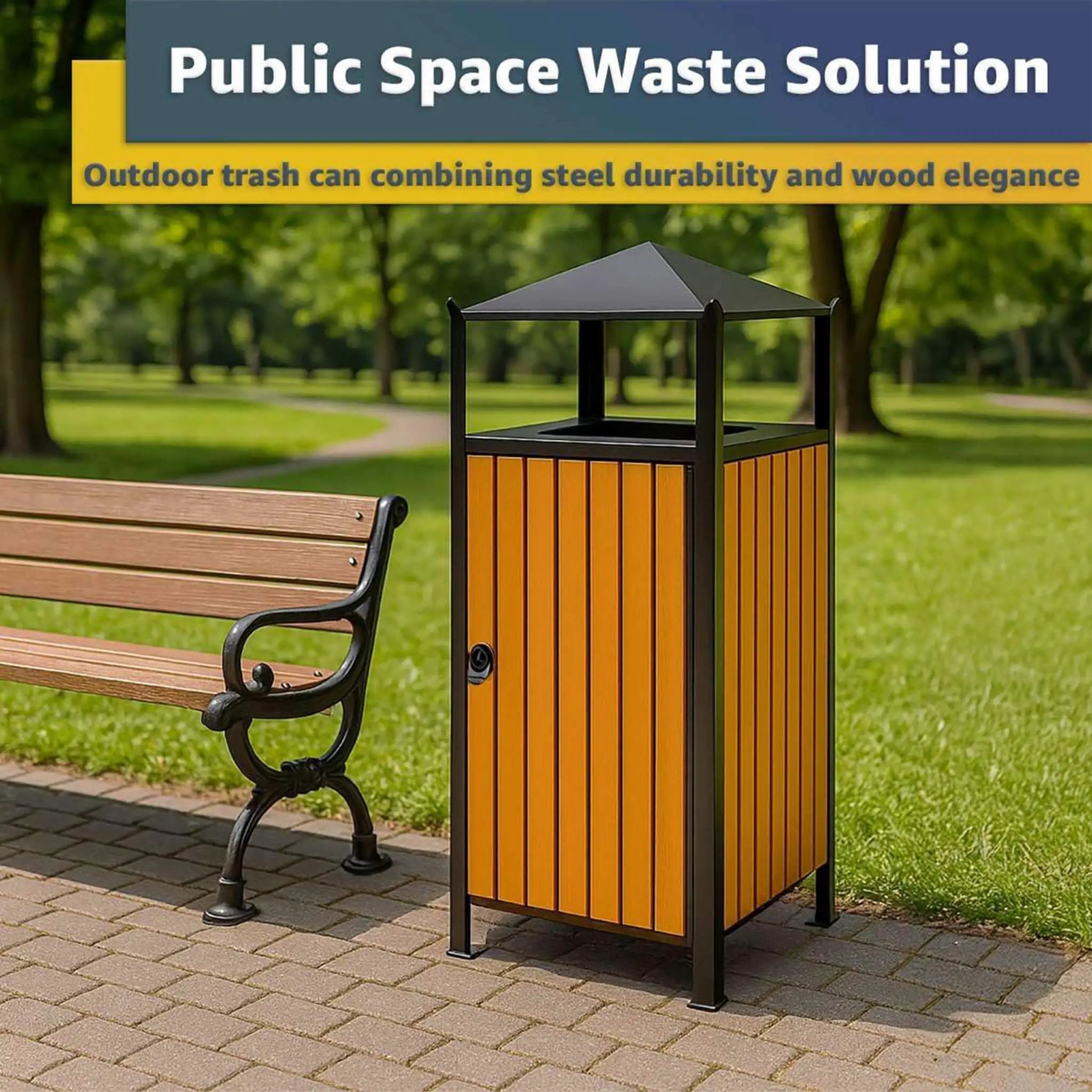 49-Gallon Heavy-Duty Commercial Outdoor Trash Can With Covered Top (SAK72136) by SAKSBY WHOLESALE