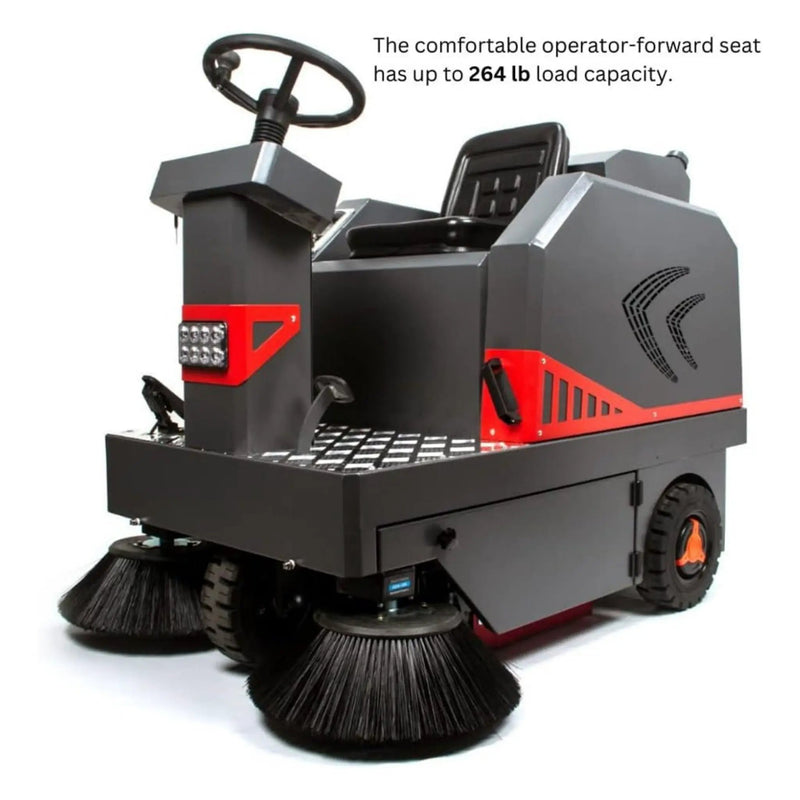 49-Inch Heavy-Duty 1400W Electric Industrial Ride-On Floor Sweeper With Dustbin & Water Tank (SAK18436) by SAKSBY WHOLESALE