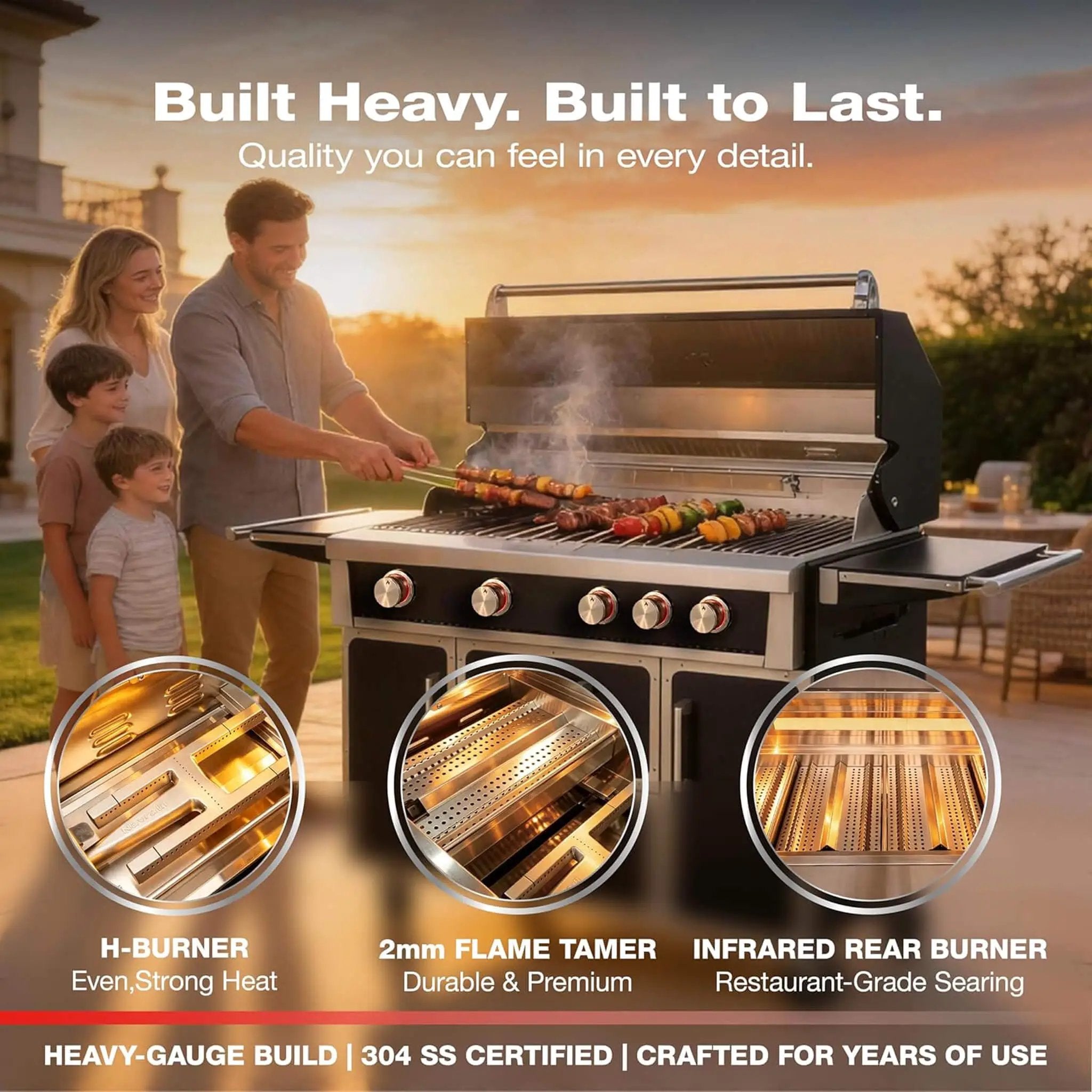 49-Inch Professional 99K BTU Outdoor Stainless Steel BBQ Grill (SAK91342) by SAKSBY WHOLESALE