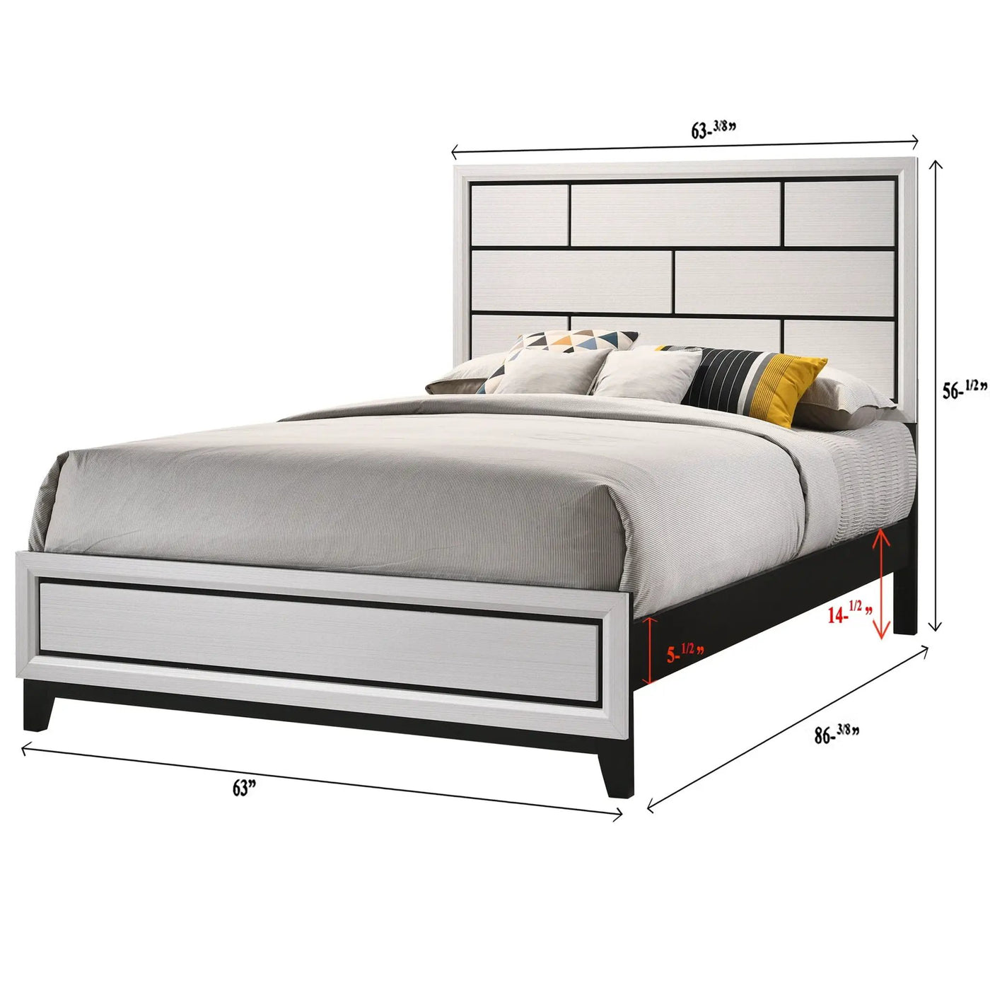 Contemporary Low Profile Bed With Geometric Headboard by HouseOfZazla
