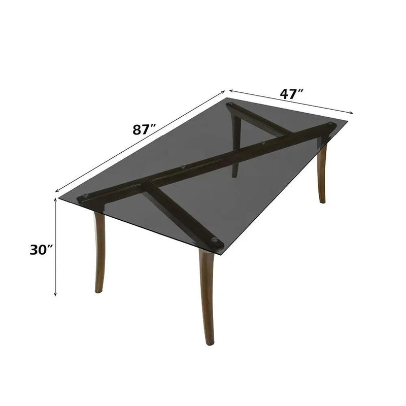 Danzel - Dining Table With Glass Top - Vintage Oak by Unique Piece Furniture
