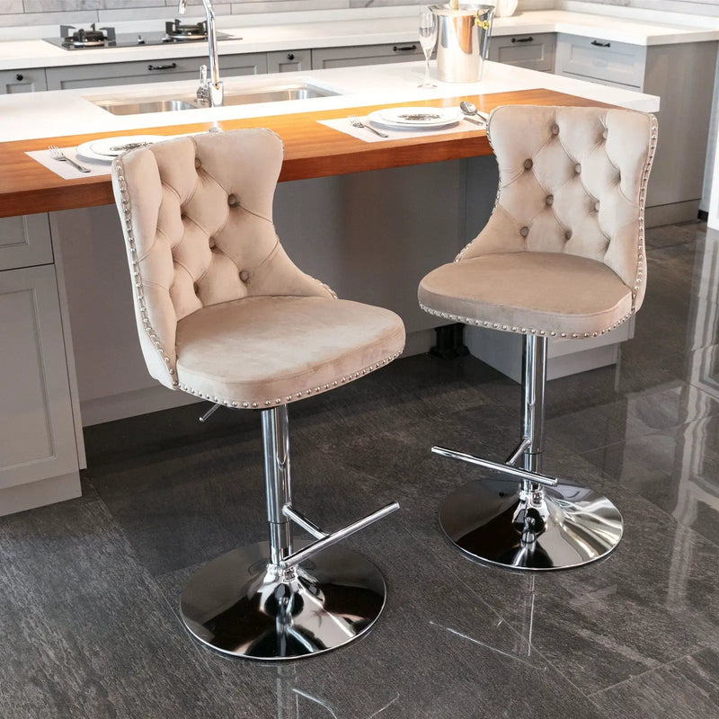 Swivel Adjustable Height Barstools Set of 2 by HouseOfZazla