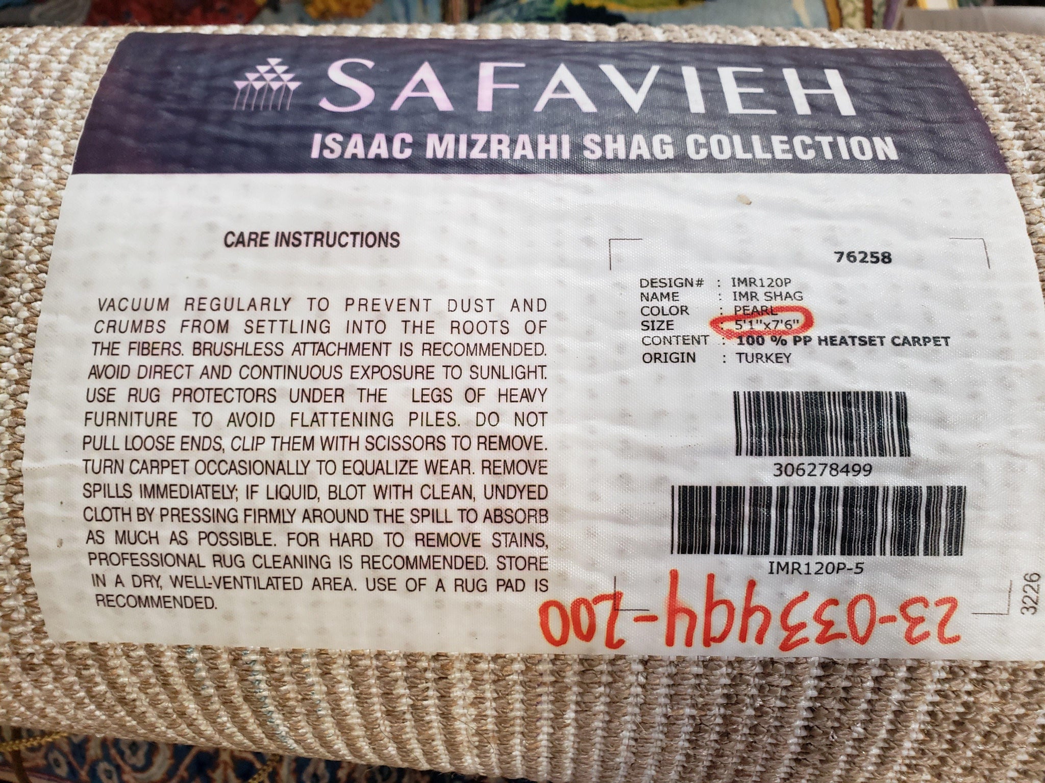 Safavieh Shag Rug 5x8, Pearl White Color, Isaac Mizrachi Shag Collection 5x7 Carpet, High Pile Soft Fluffly Bedroom Rug, Living Room Rug by Jewel Rugs