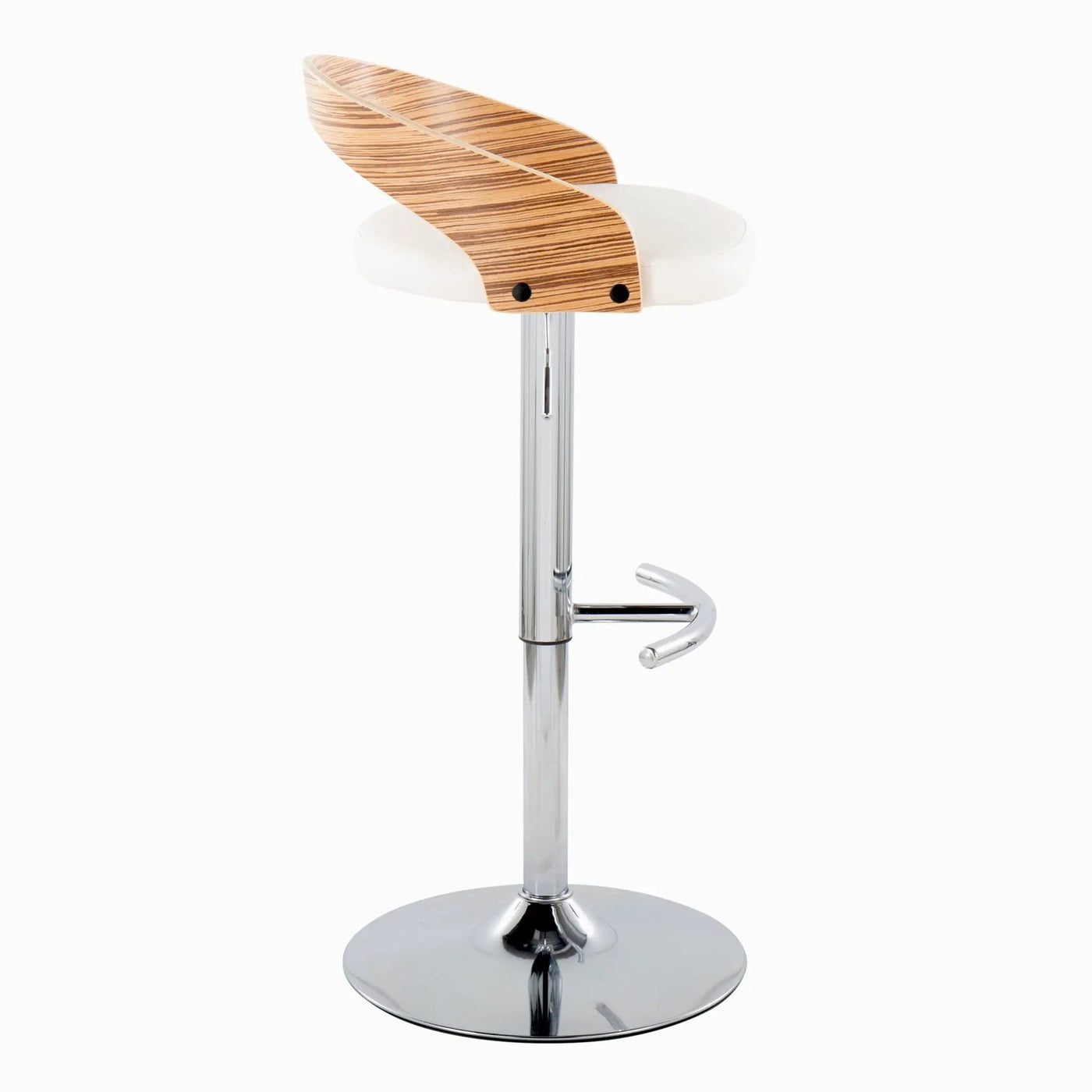 Grotto - Contemporary, Adjustable Barstool With Swivel With Rounded T Footrest (Set of 2) by HouseOfZazla