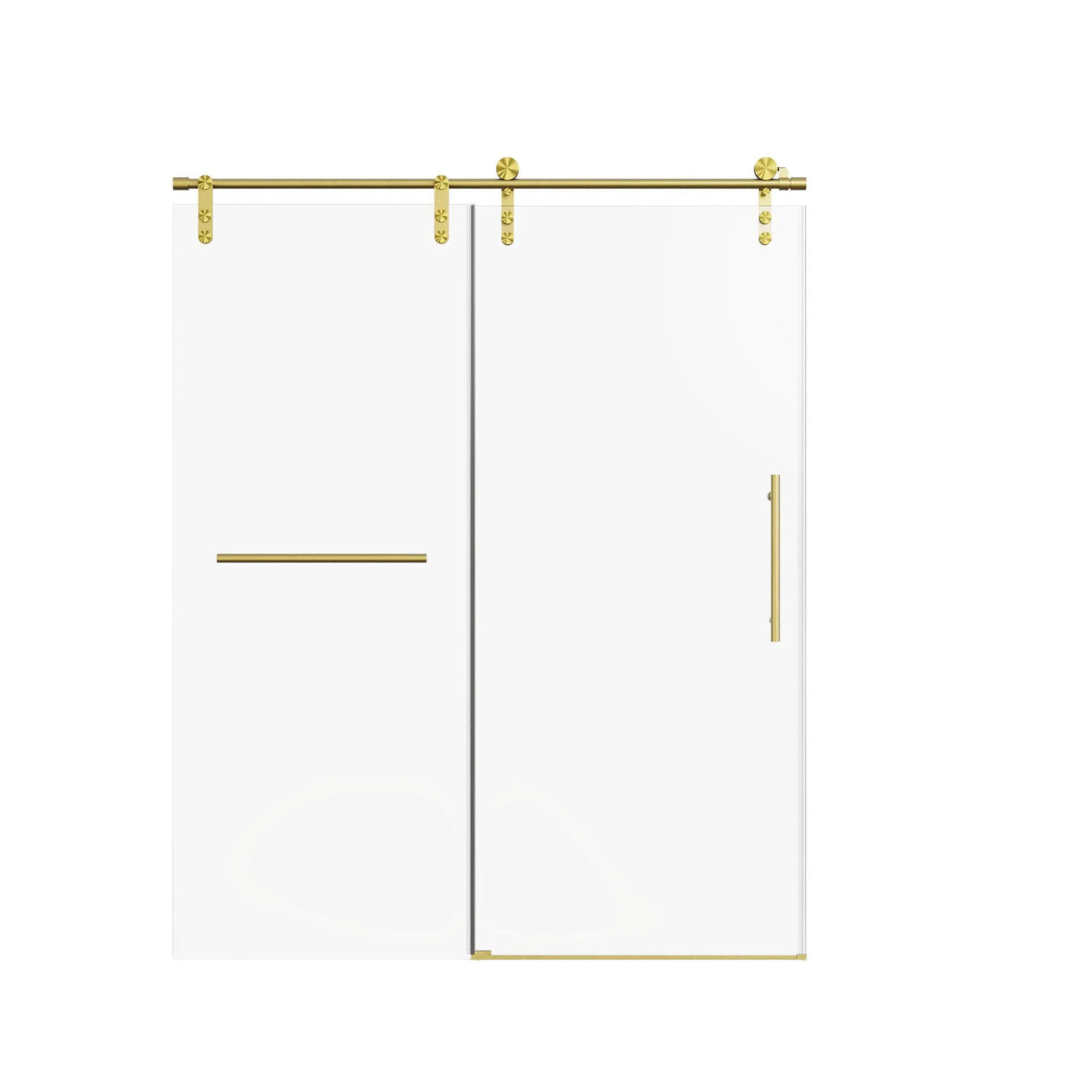 Frameless Single Sliding Shower Doors With Towel Rail & Handle by HouseOfZazla