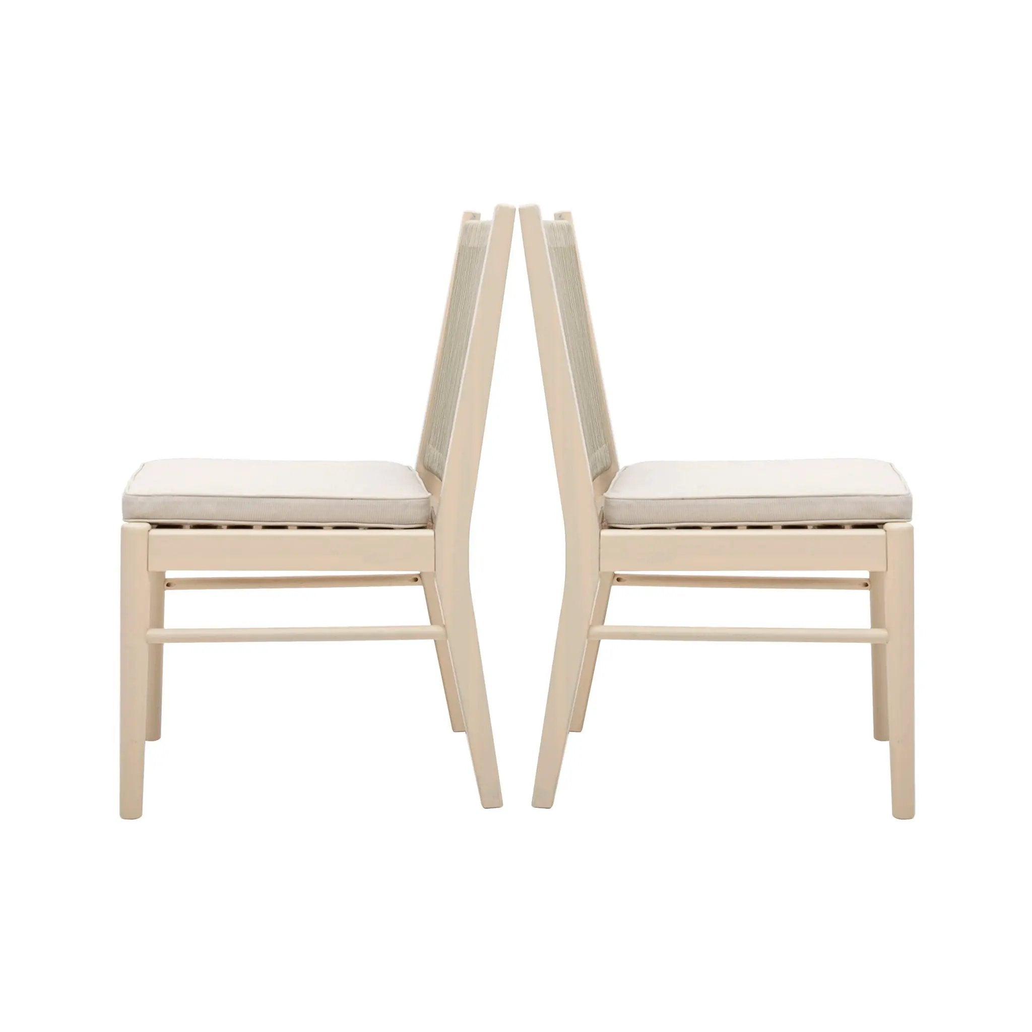 Cordoba Dining Chair Set of 2 - Comfortable Armless Beige Chairs by HouseOfZazla