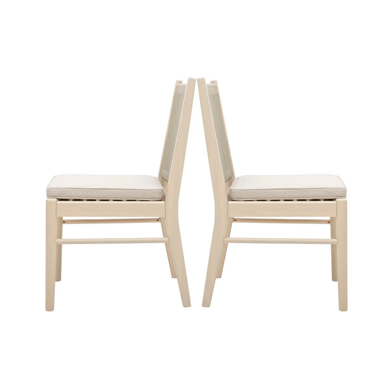 Cordoba Dining Chair Set of 2 - Comfortable Armless Beige Chairs by HouseOfZazla