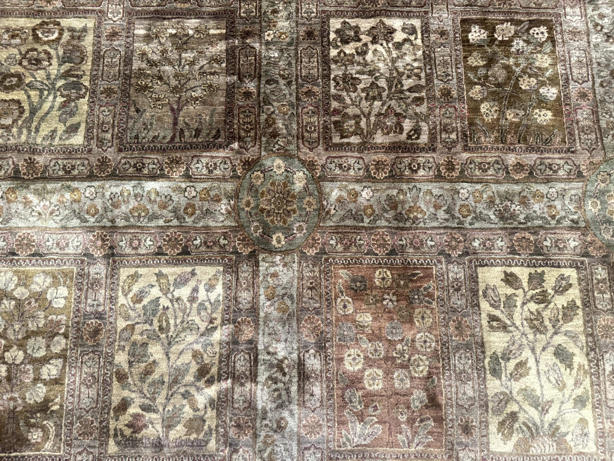Large Indian Wool Rug 12x14, Wool Handmade Panel Design Carpet, Traditional, Palace Size by Jewel Rugs