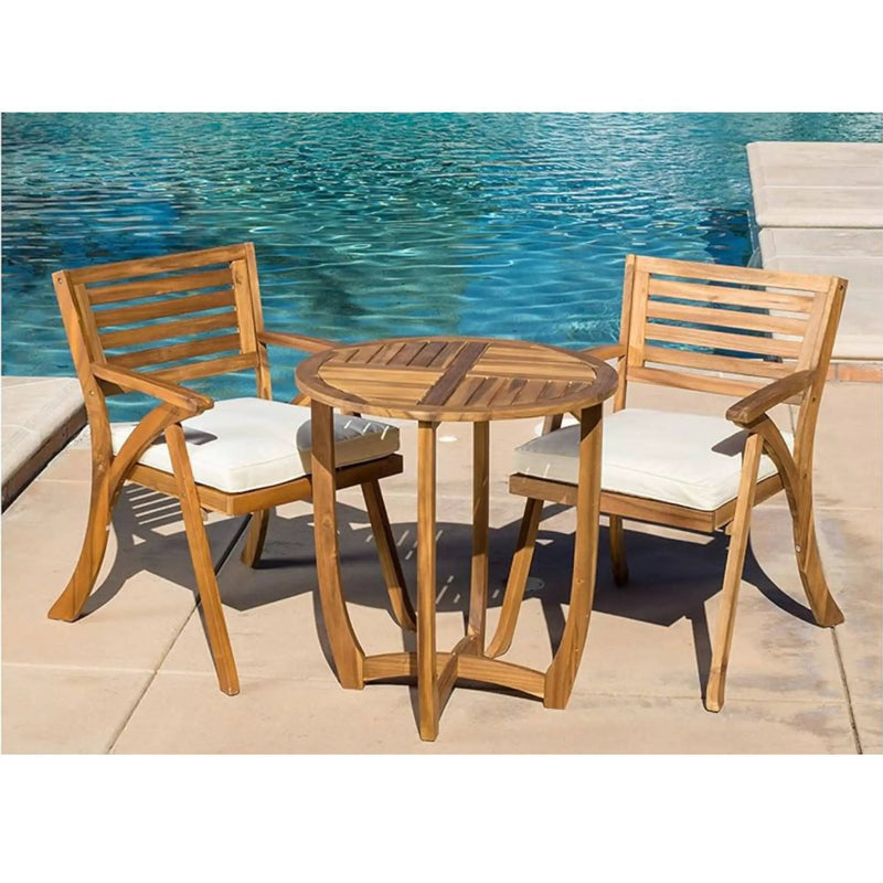 Outdoor Dining Set With Coffee Table And 2 Chairs - Teak by HouseOfZazla