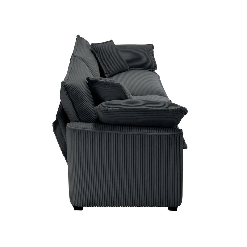 Modern 2 Seater With 4 Pillows, Upholstered Deep Seating Loveseat by HouseOfZazla